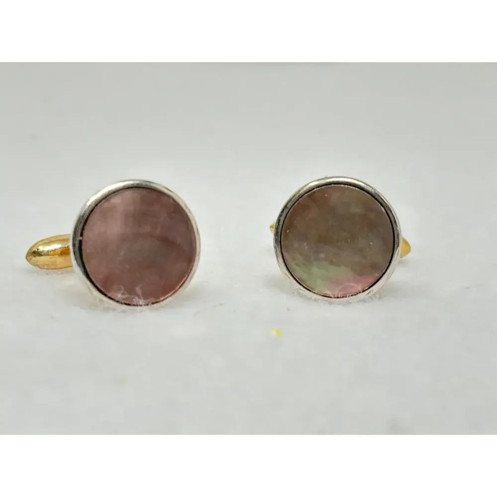 Mother of Pearl Gold Filled CORRECT QUALITY Vintage Cuff Links‎